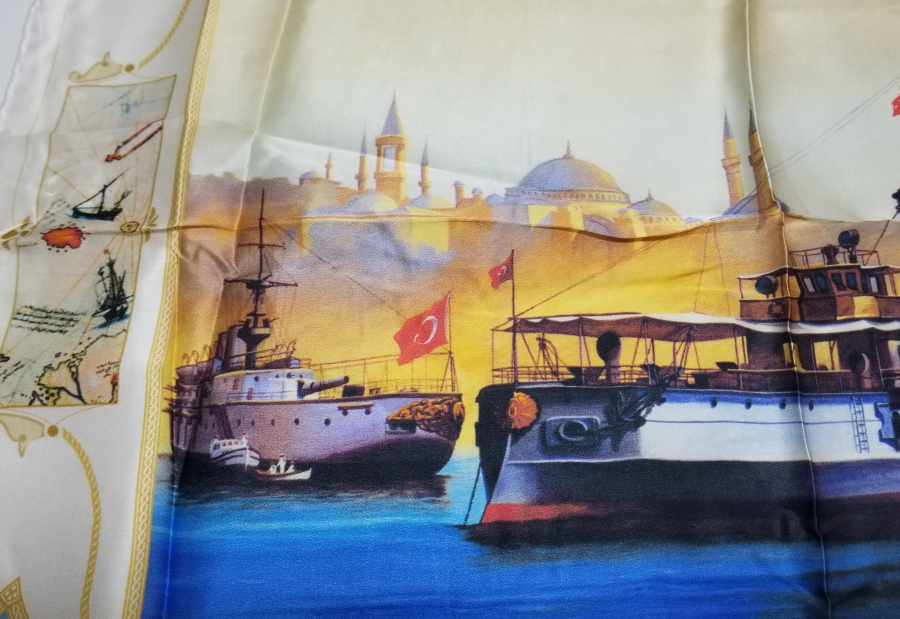 DENİZ MÜZESİ HATIRASI İPEK MENDİL