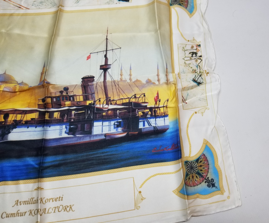 DENİZ MÜZESİ HATIRASI İPEK MENDİL