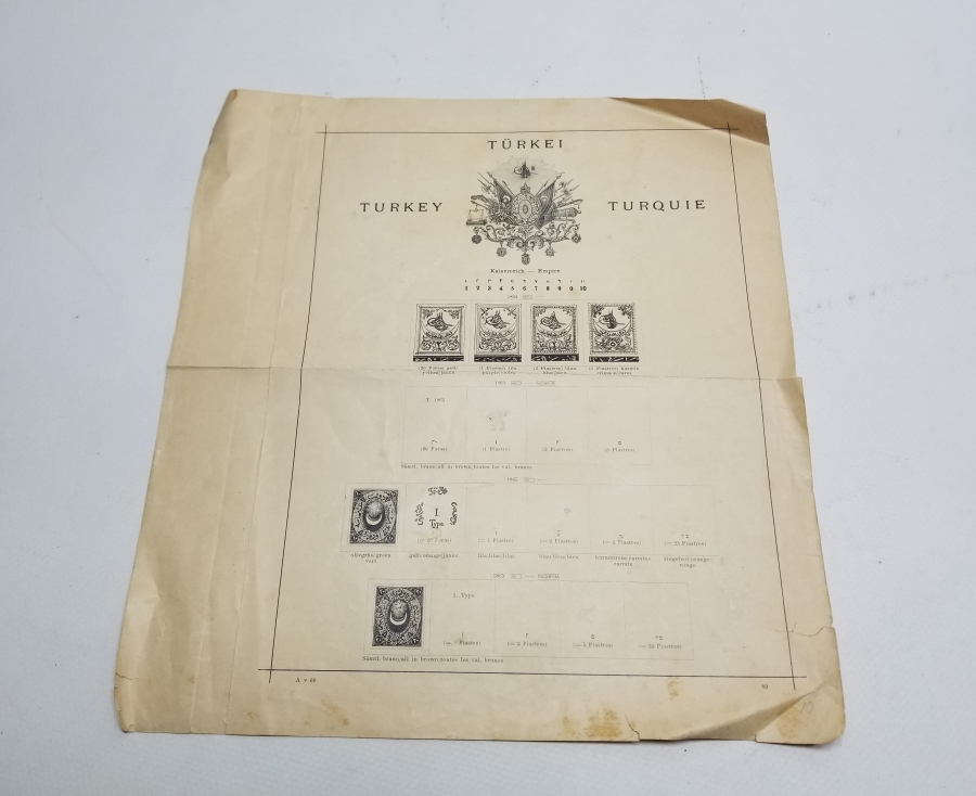 OSMANLI DÖNEMİ ÇOK NADİR PUL KATALOGU SAYFASI