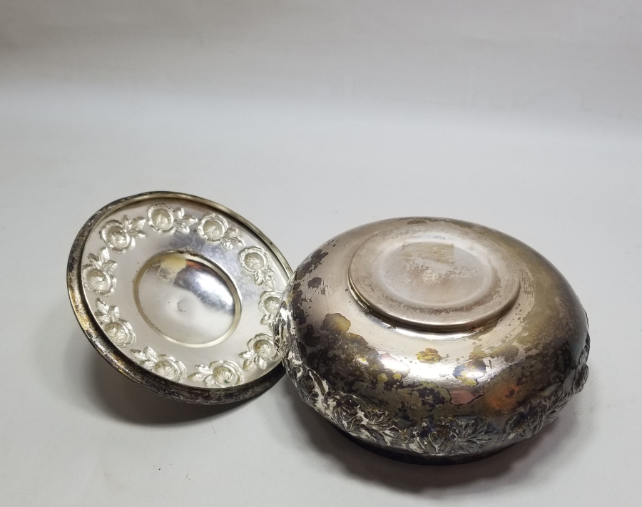 GÜMÜŞ KAPLAMA ANTİKA KAPAKLI ŞEKERLİK