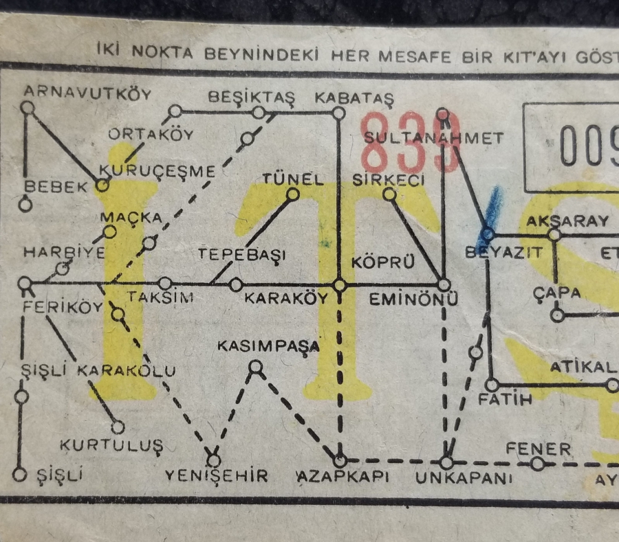 CUMNHURİYET BAŞLARI NADİR TRAMVAY BİLETİ