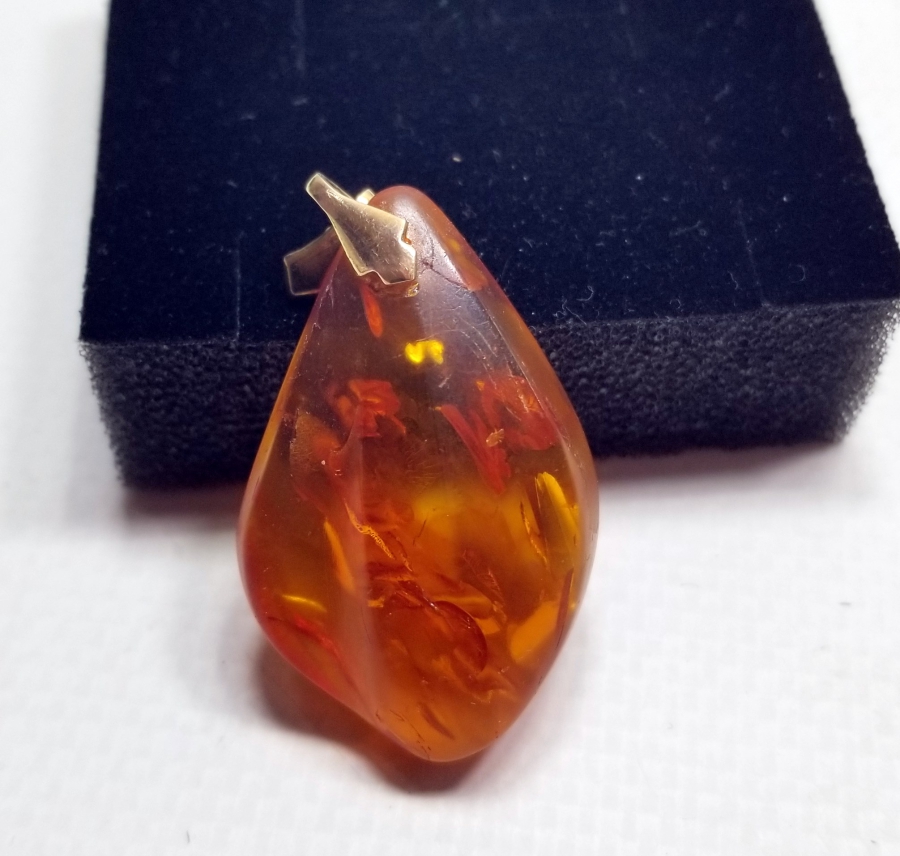 ÖZEL YAPIM ANTİKA DAMLA KEHRİBAR KOLYE