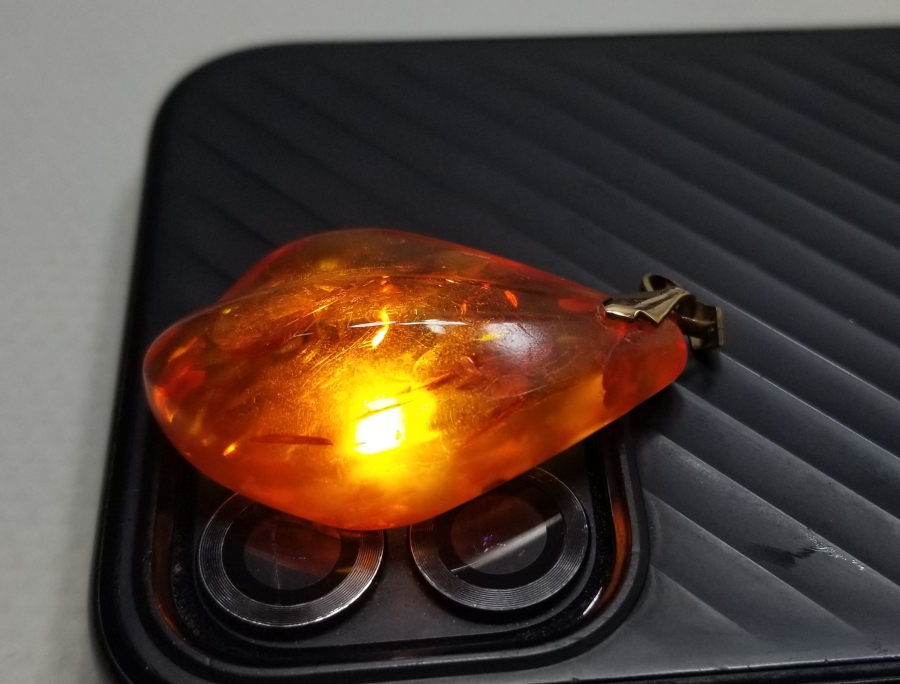 ÖZEL YAPIM ANTİKA DAMLA KEHRİBAR KOLYE