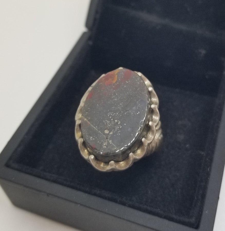 İÇİ OSMANLICA USTA DAMGALI ÖZEL YAPIM KAN TAŞI YÜZÜK