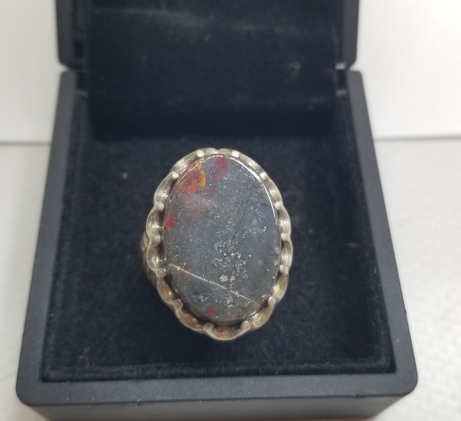 İÇİ OSMANLICA USTA DAMGALI ÖZEL YAPIM KAN TAŞI YÜZÜK