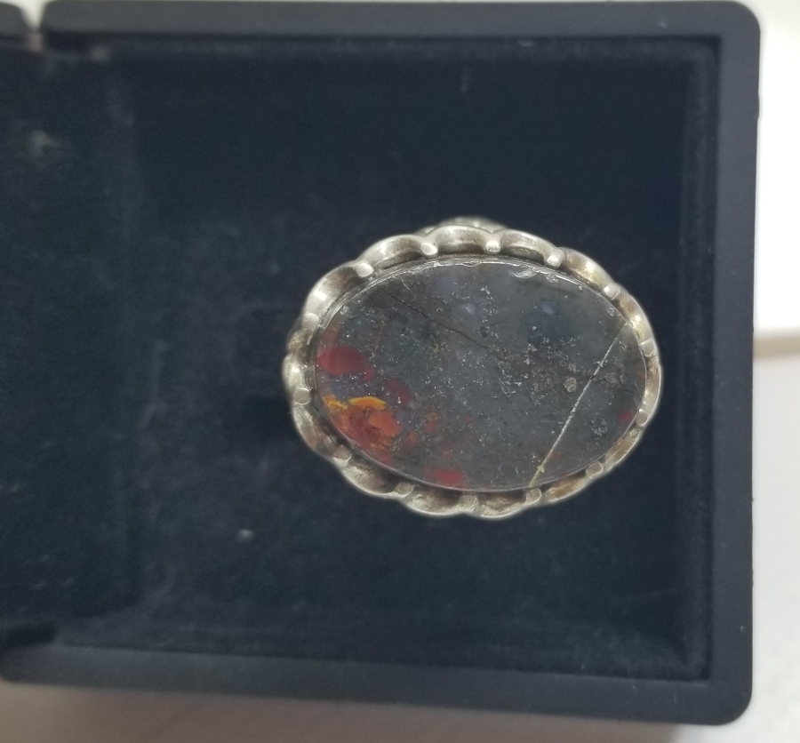 İÇİ OSMANLICA USTA DAMGALI ÖZEL YAPIM KAN TAŞI YÜZÜK