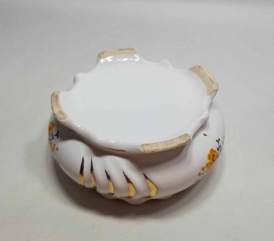 ÜZERİ ALTIN VARAKLI YERLİ YAPIM ANTİKA SERAMİK ŞEKERLİK