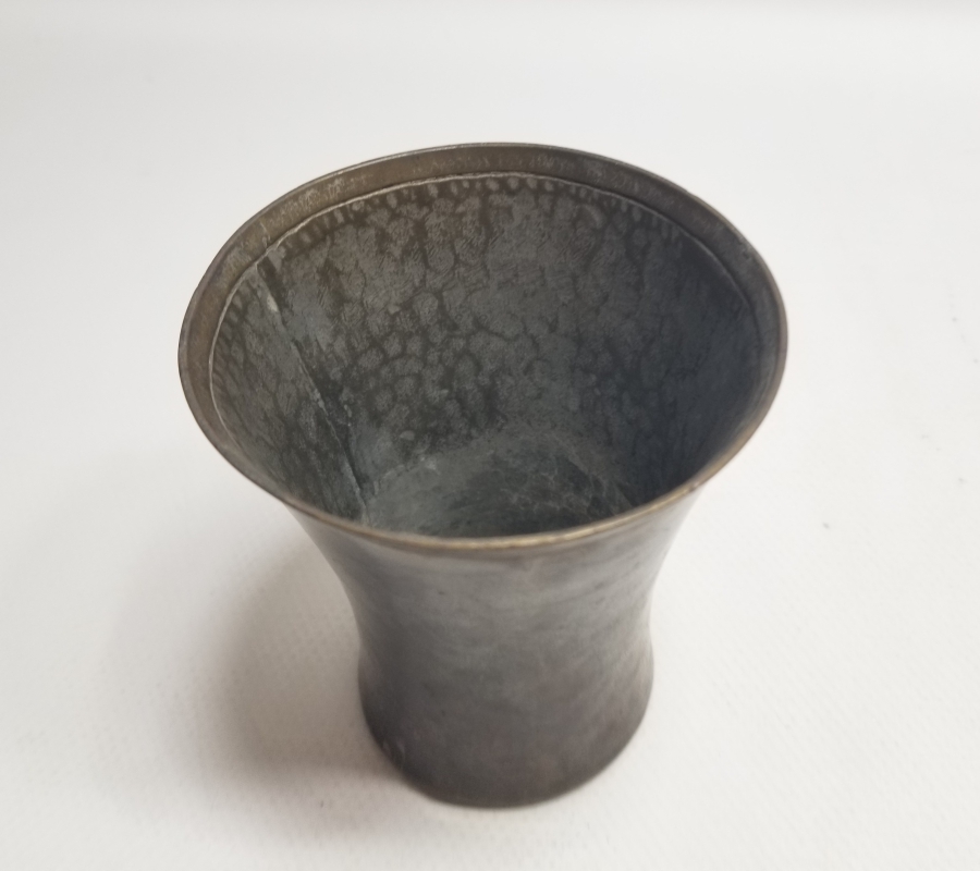 ÜZERİ USTA DAMGALI OSMANLI DÖNEMİ BAKIR ŞERBET BARDAĞI