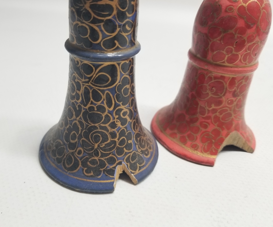 EL BOYAMA İŞÇİLİKLİ OSMANLI DÖNEMİ PAPİER MACHE İKİ ADET OYUNCAK