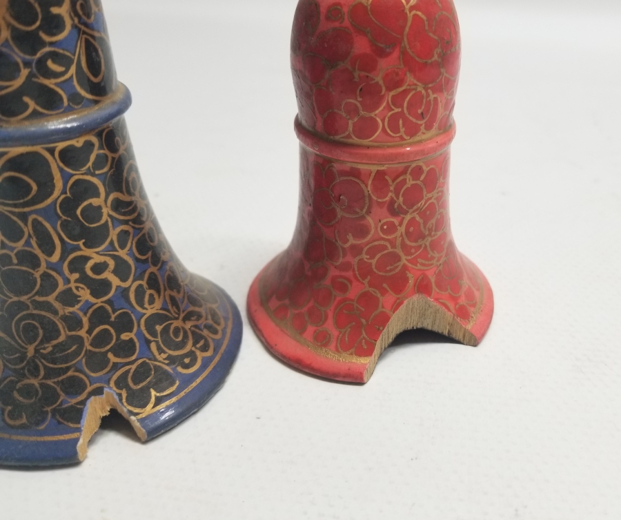 EL BOYAMA İŞÇİLİKLİ OSMANLI DÖNEMİ PAPİER MACHE İKİ ADET OYUNCAK