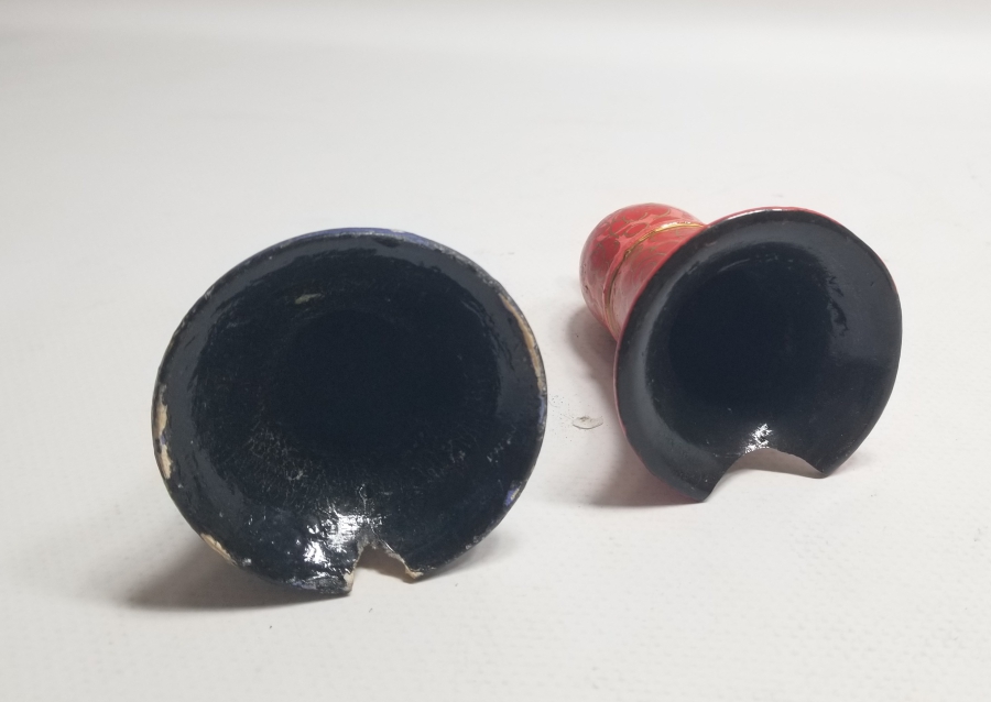 EL BOYAMA İŞÇİLİKLİ OSMANLI DÖNEMİ PAPİER MACHE İKİ ADET OYUNCAK