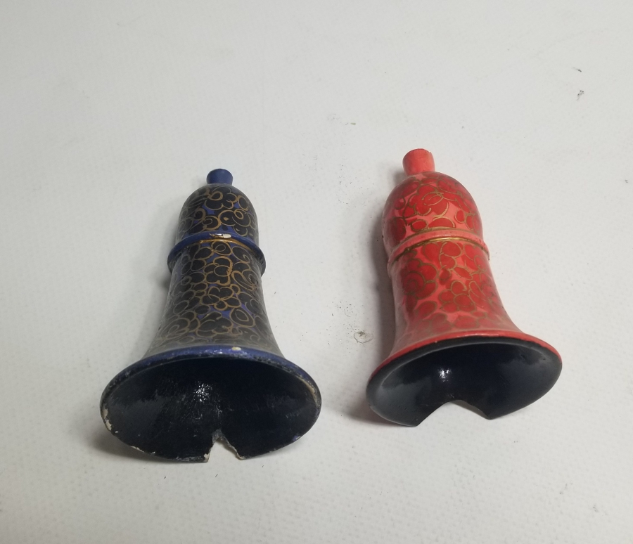 EL BOYAMA İŞÇİLİKLİ OSMANLI DÖNEMİ PAPİER MACHE İKİ ADET OYUNCAK