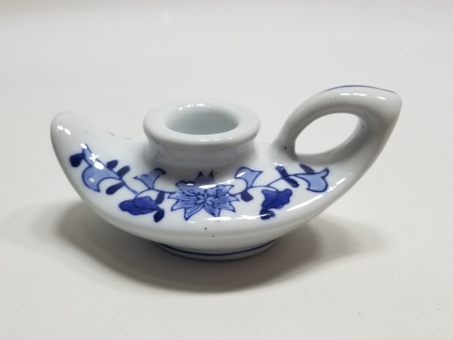 UZAKDOĞU YAPIMI ANTİKA PORSELEN EL MUMLUĞU