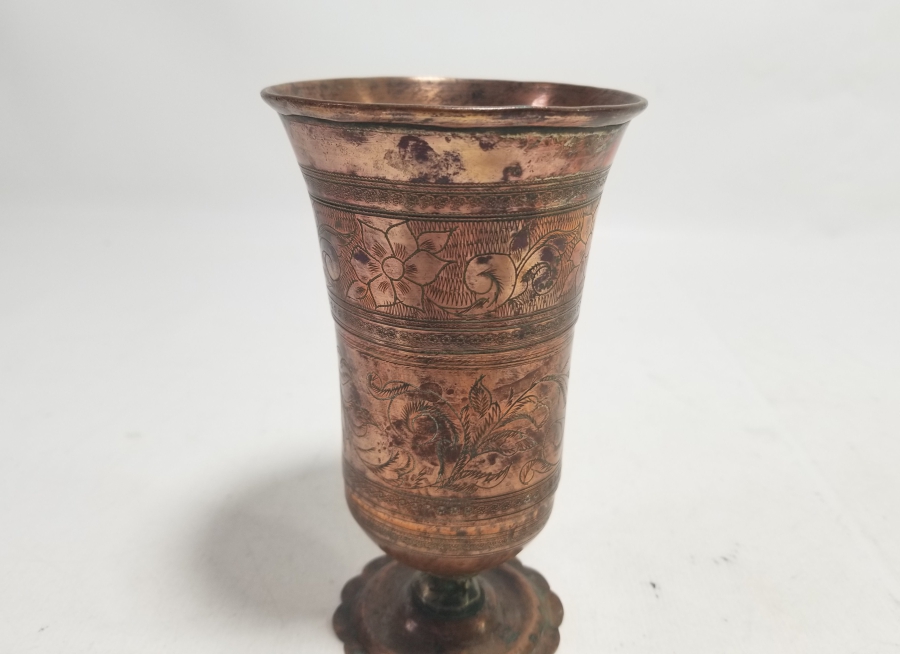 OSMANLI DÖNEMİ ÇOK NADİR KALEM İŞÇİLİKLİ KATLANIR SEYAHAT BARDAĞI