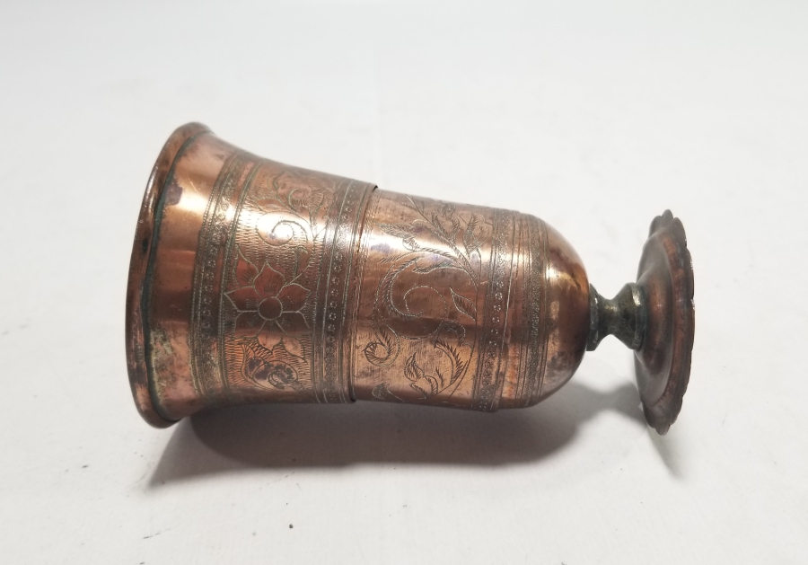 OSMANLI DÖNEMİ ÇOK NADİR KALEM İŞÇİLİKLİ KATLANIR SEYAHAT BARDAĞI