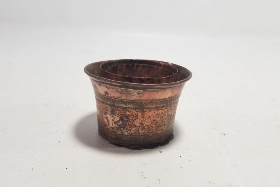 OSMANLI DÖNEMİ ÇOK NADİR KALEM İŞÇİLİKLİ KATLANIR SEYAHAT BARDAĞI