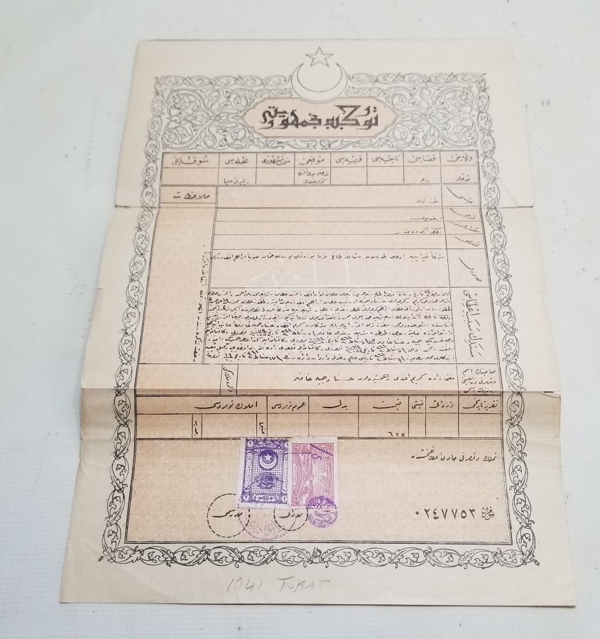 ORİJİNAL KARTONUNDA CUMHURİYET BAŞLARI SENED-İ HAKANİ - TAPU