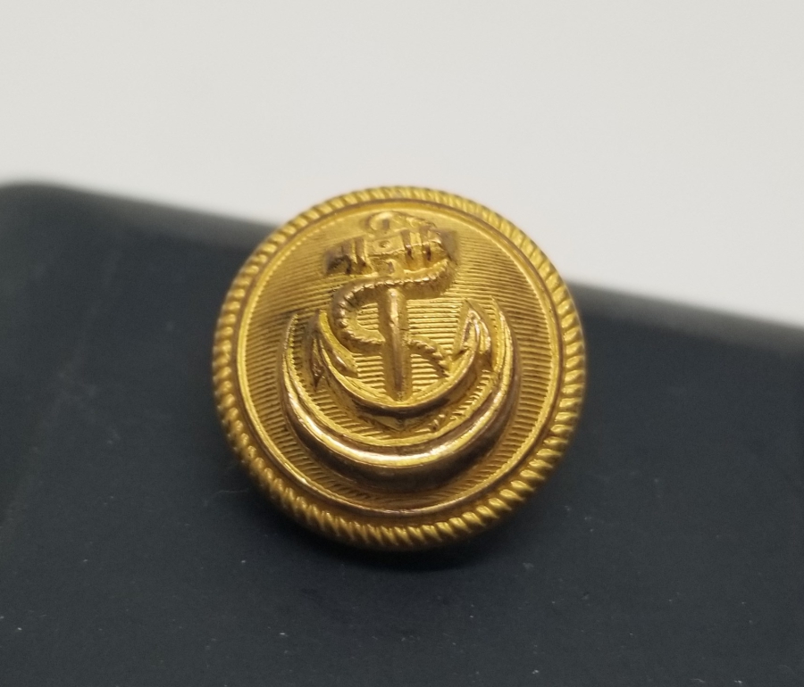 ARKASI OSMANLICA YAZILI OSMANLI DÖNEMİ DENİZCİ SUBAY DÜĞMESİ