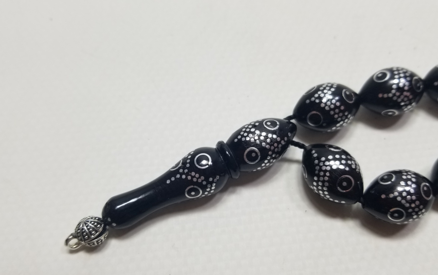 GÜMÜŞ ÇAKMA İŞÇİLİKLİ ÖZEL YAPIM ANTİKA TESPİH