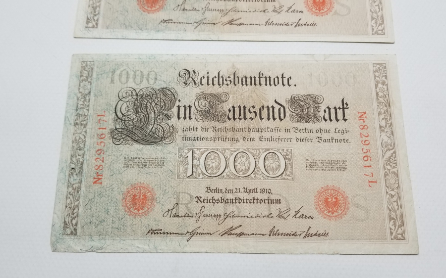 1910 YILI İKİ ADET 1000 MARK