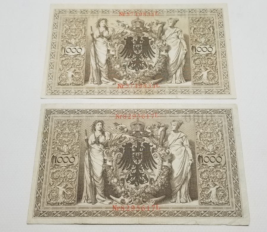 1910 YILI İKİ ADET 1000 MARK