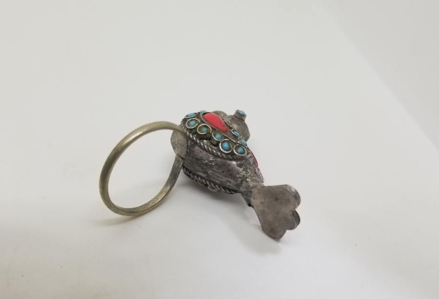 KUŞ FORMUNDA YAPILMIŞ TÜRKMEN İŞİ ANTİKA YÜZÜK