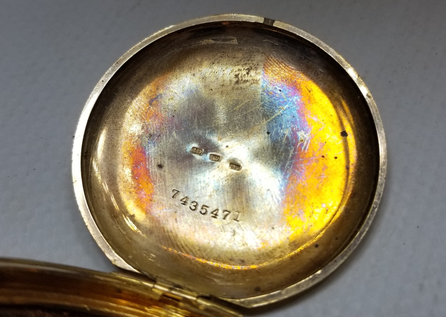 18 AYAR ALTIN KAPLAMA ANTİKA AMERİKAN CEP SAATİ KASASI