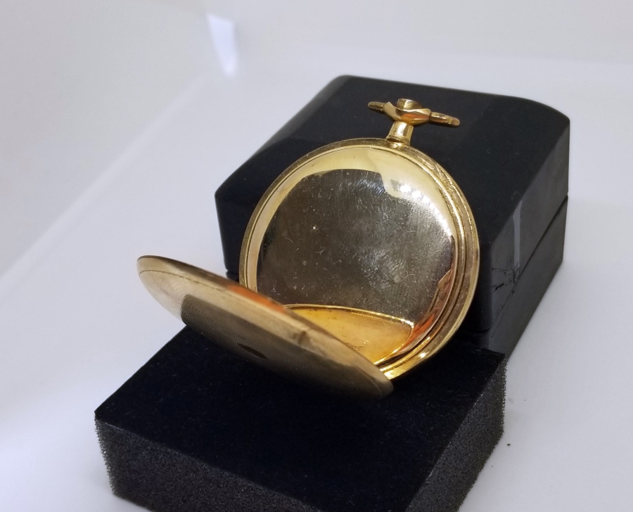 18 AYAR ALTIN KAPLAMA ANTİKA AMERİKAN CEP SAATİ KASASI