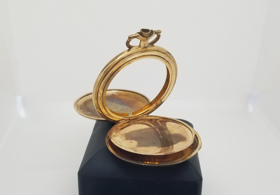 18 AYAR ALTIN KAPLAMA ANTİKA AMERİKAN CEP SAATİ KASASI