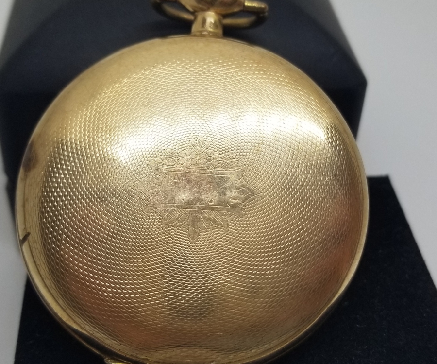 18 AYAR ALTIN KAPLAMA ANTİKA AMERİKAN CEP SAATİ KASASI