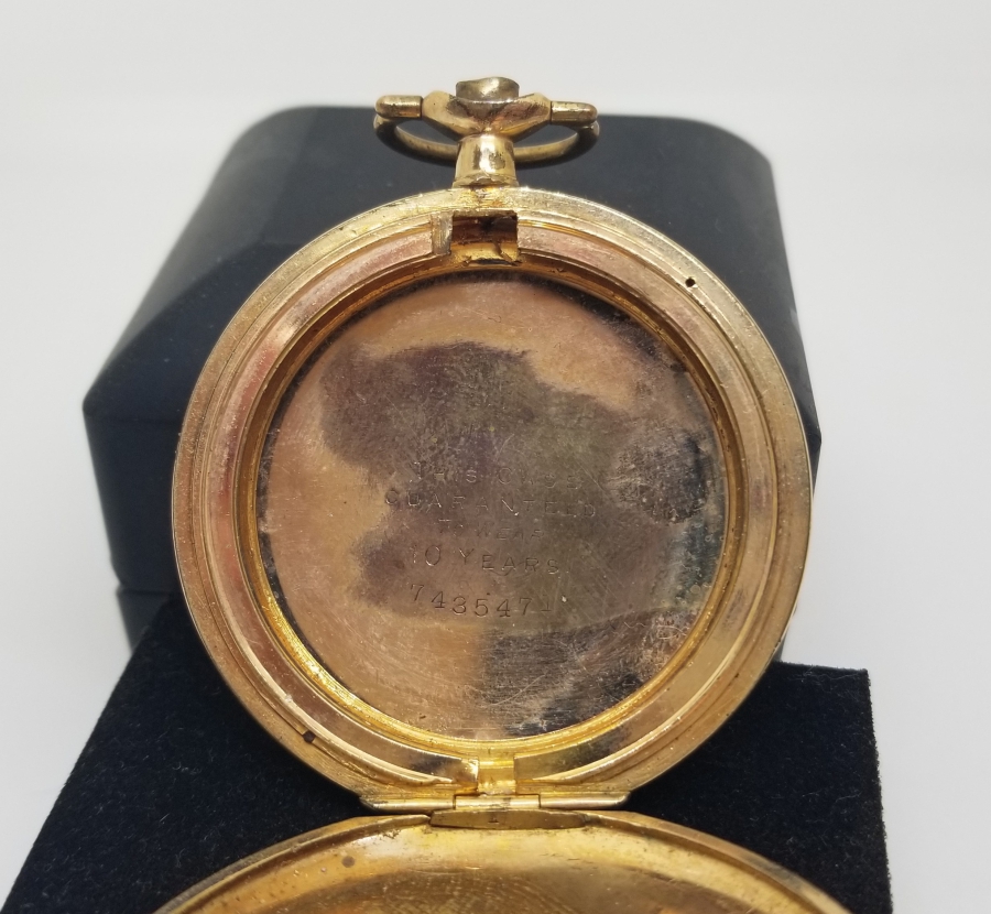 18 AYAR ALTIN KAPLAMA ANTİKA AMERİKAN CEP SAATİ KASASI