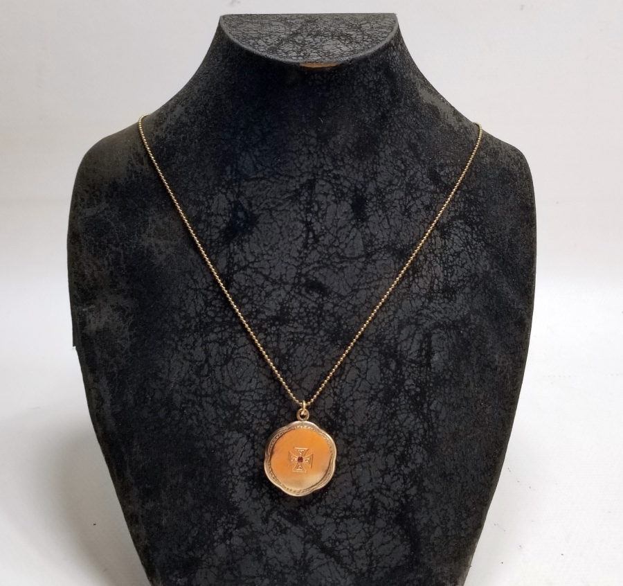 ALTIN KAPLAMA ANTİKA VAFTİZ KOLYESİ