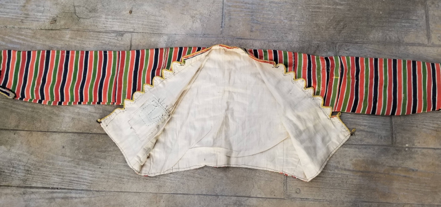 ÜZERİ GÜMÜŞ SIRMA VE İPEK İBRİŞİMLİ OSMANLI DÖNEMİ EL DOKUMA ŞALVAR ÜSTÜ