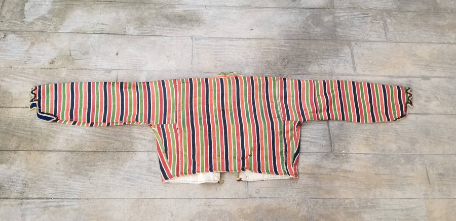 ÜZERİ GÜMÜŞ SIRMA VE İPEK İBRİŞİMLİ OSMANLI DÖNEMİ EL DOKUMA ŞALVAR ÜSTÜ