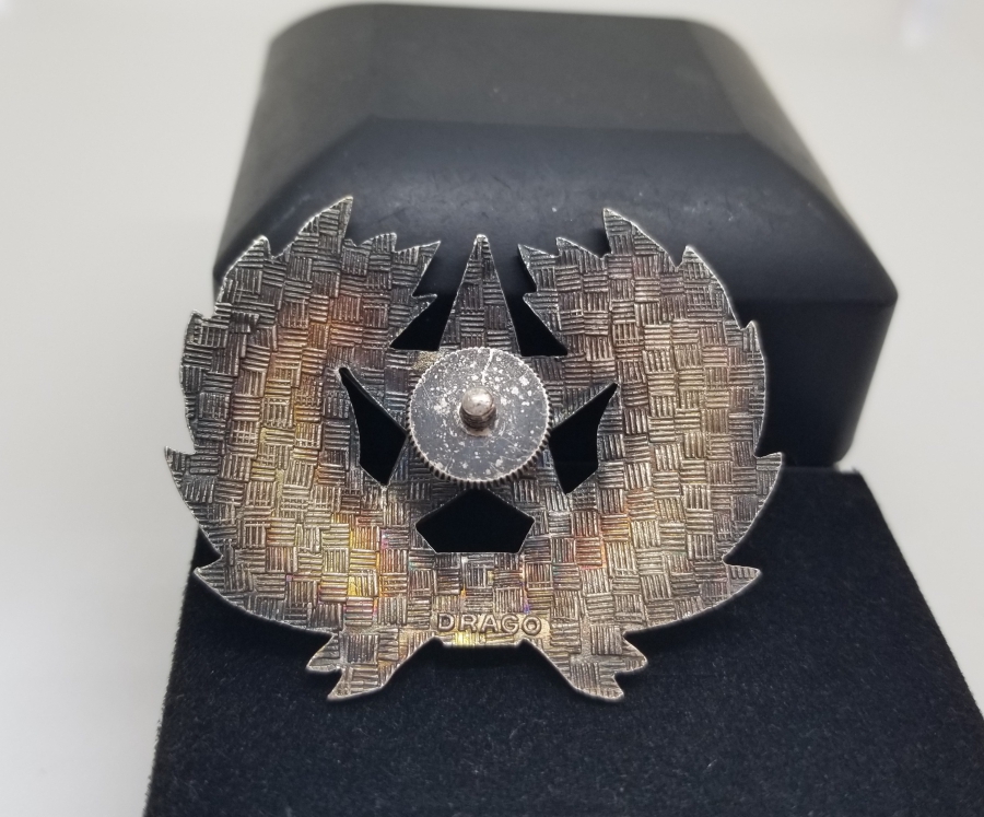 ÜZERİ MİNE İŞÇİLİKLİ NADİR GÜMÜŞ KAPLAMA ROZET