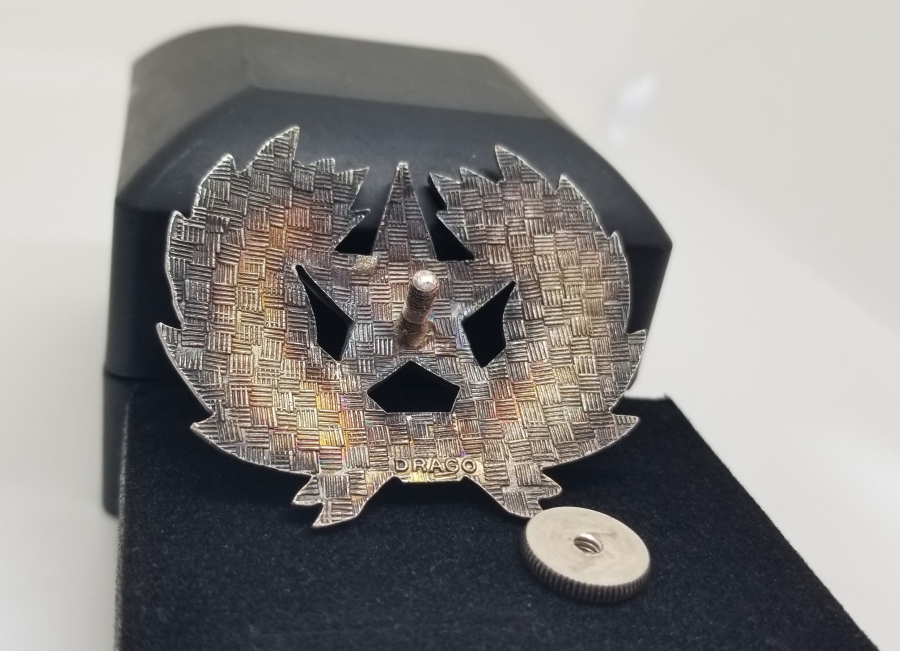 ÜZERİ MİNE İŞÇİLİKLİ NADİR GÜMÜŞ KAPLAMA ROZET