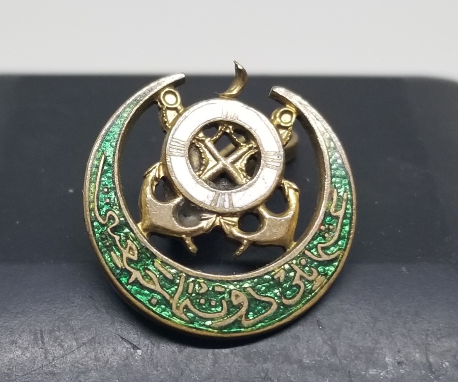 1. DÜNYA SAVAŞI DÖNEMİ OSMANLI DONANMA CEMİYETİ YAZILI MİNELİ İTTİFAK ROZET