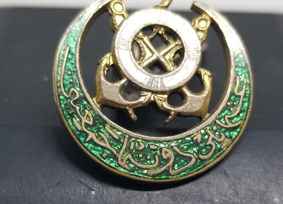 1. DÜNYA SAVAŞI DÖNEMİ OSMANLI DONANMA CEMİYETİ YAZILI MİNELİ İTTİFAK ROZET