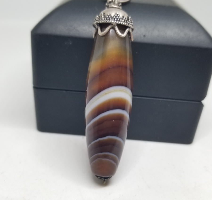 SÜLEYMANİYE AKİĞİNDEN YAPILMIŞ GÜMÜŞ KOLYE UCU