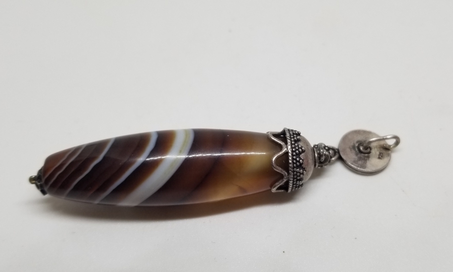 SÜLEYMANİYE AKİĞİNDEN YAPILMIŞ GÜMÜŞ KOLYE UCU