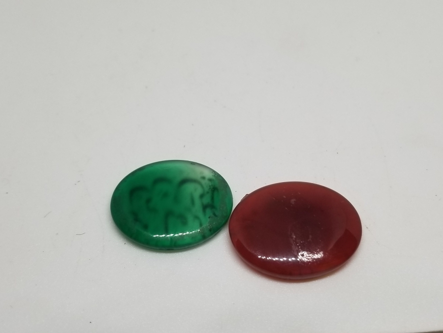 YEŞİM VE AKİK TAŞI İKİ ADET YÜZÜK KAŞI