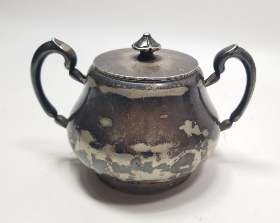 GÜMÜŞ KAPLAMA ANTİKA CHRISTOFLE KAPAKLI ŞEKERLİK