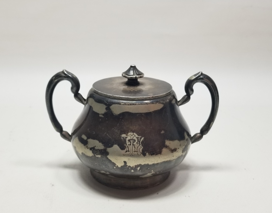 GÜMÜŞ KAPLAMA ANTİKA CHRISTOFLE KAPAKLI ŞEKERLİK