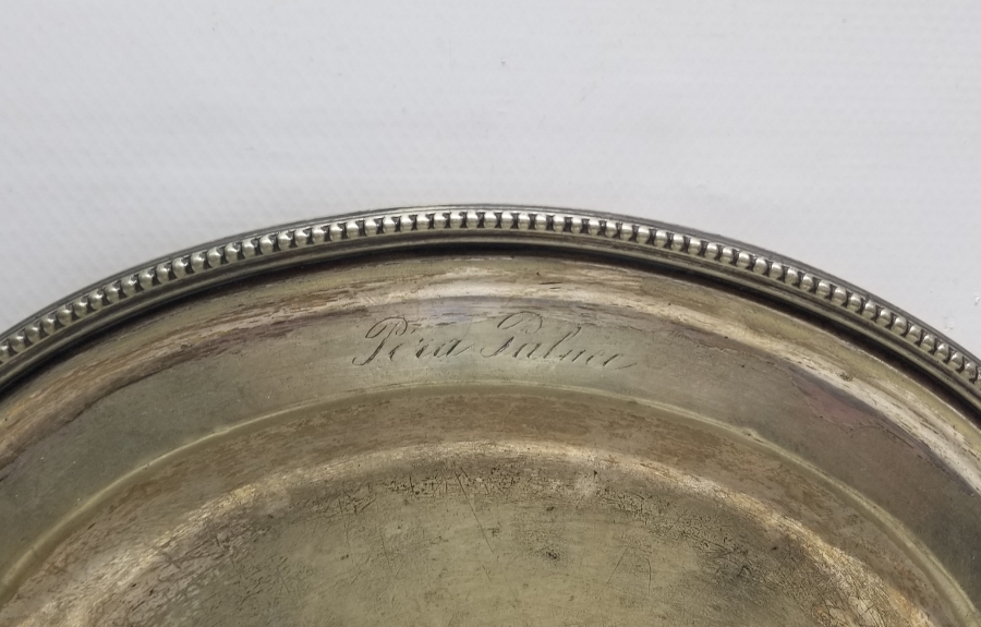 GÜMÜŞ KAPLAMA BÜYÜK BOY OSMANLI DÖNEMİ PERA PALAS SERVİS TABAĞI