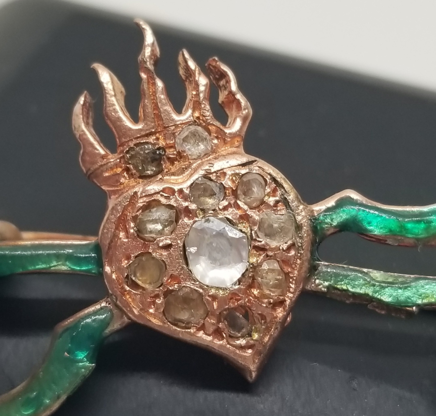 ELMAS TAŞLI ÖZEL YAPIM ANTİKA BROŞ