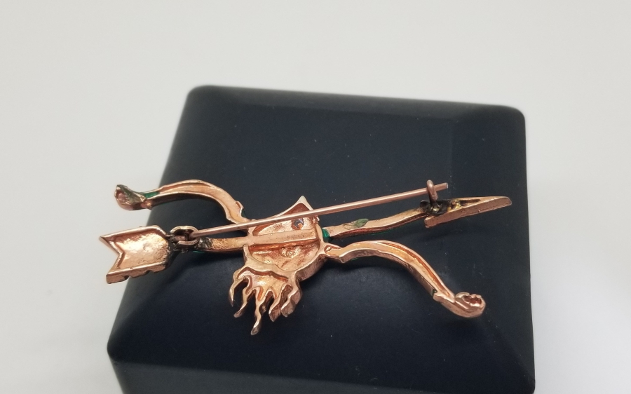 ELMAS TAŞLI ÖZEL YAPIM ANTİKA BROŞ