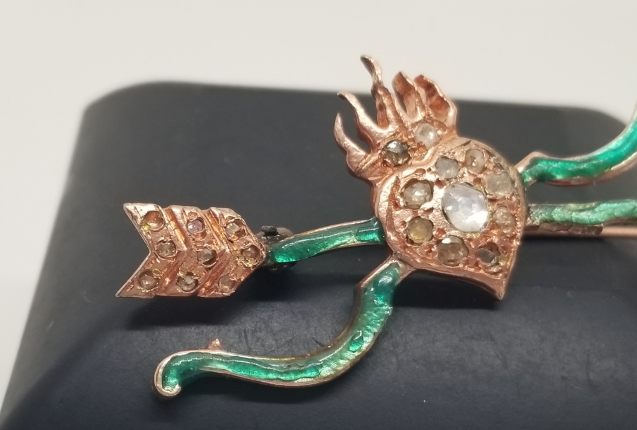 ELMAS TAŞLI ÖZEL YAPIM ANTİKA BROŞ