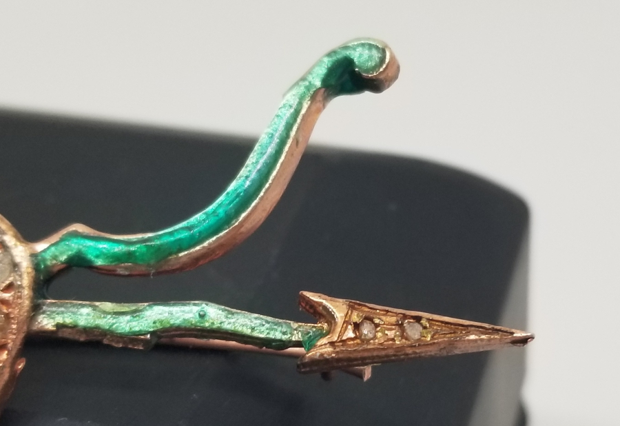 ELMAS TAŞLI ÖZEL YAPIM ANTİKA BROŞ