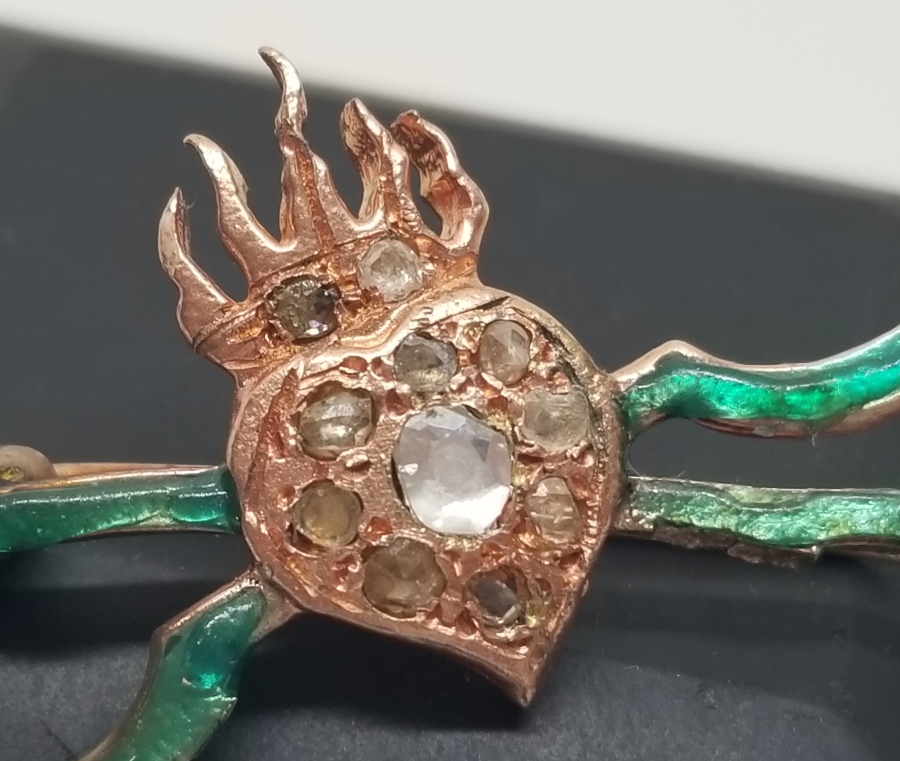 ELMAS TAŞLI ÖZEL YAPIM ANTİKA BROŞ