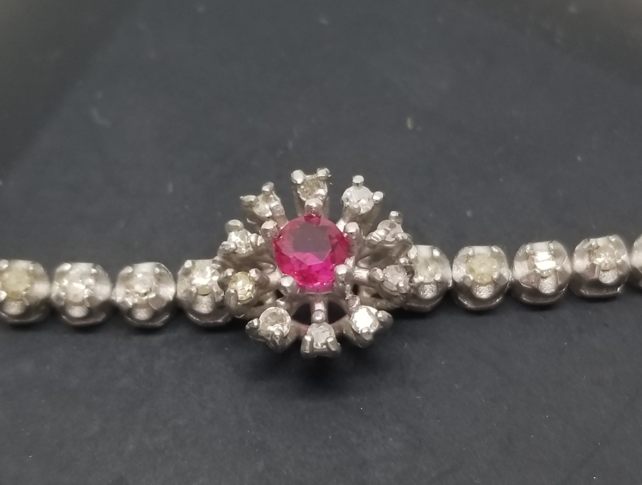 YAKUT VE PIRLANTA TAŞLI ÖZEL YAPIM BİLEZİK - BİLEKLİK